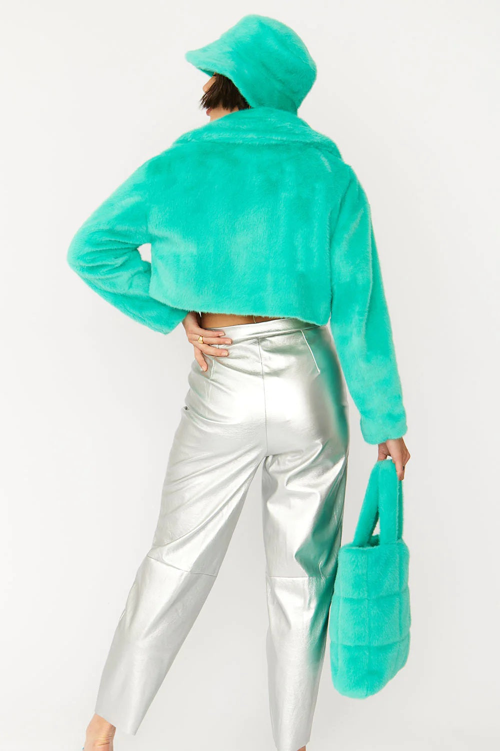 Turquoise Faux Fur Bucket Hat-Hats-Buy Me Fur Ltd-One Size-Turquoise-Faux Fur-Urbanheer