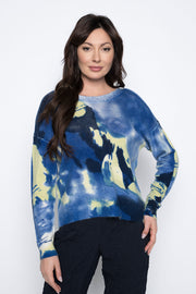 Printed Crew Neck Sweater Top-Picadilly-XS-Urbanheer