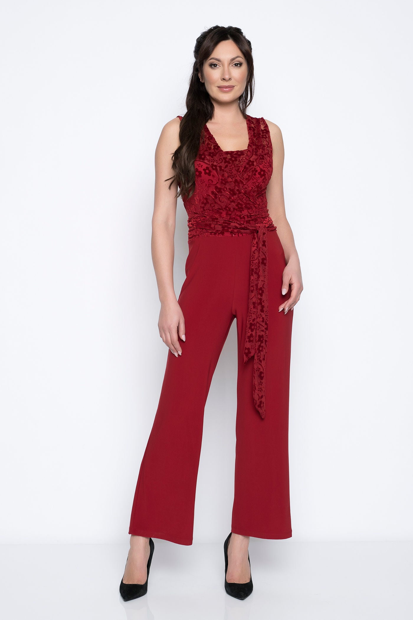 Sleeveless Waist Tie Jumpsuit - Rosewood-Picadilly-XS-Urbanheer