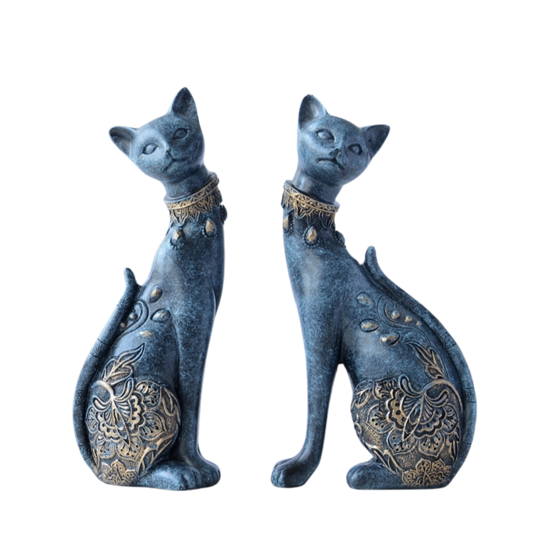 Figurine Decorative Resin Cat Statue-Decor-Ze BlakHom-Navy-Urbanheer