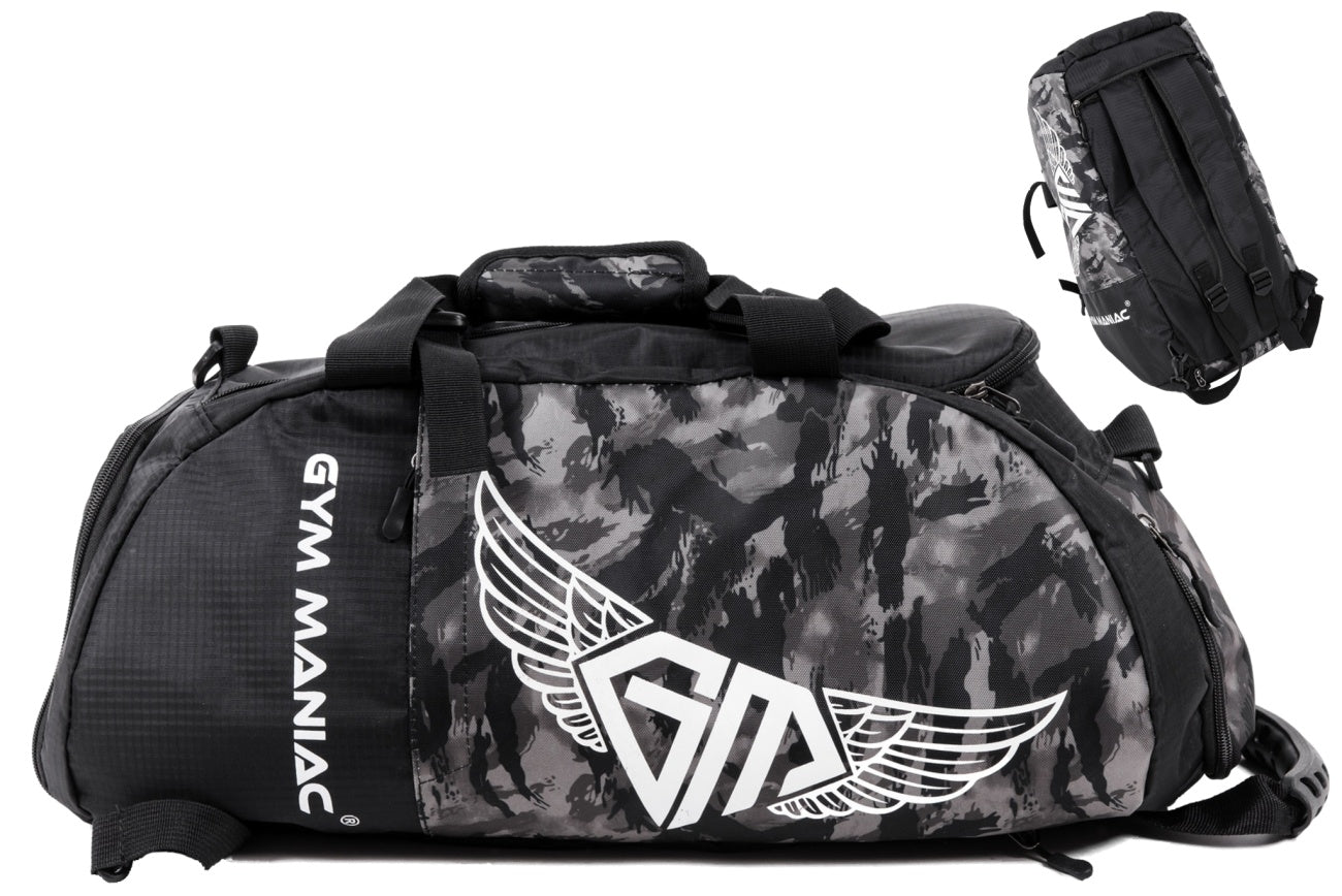 Gym Maniac Gm 3-Way Gym Bag - Camo Gray-Gym Maniac GM s.r.o.-Urbanheer