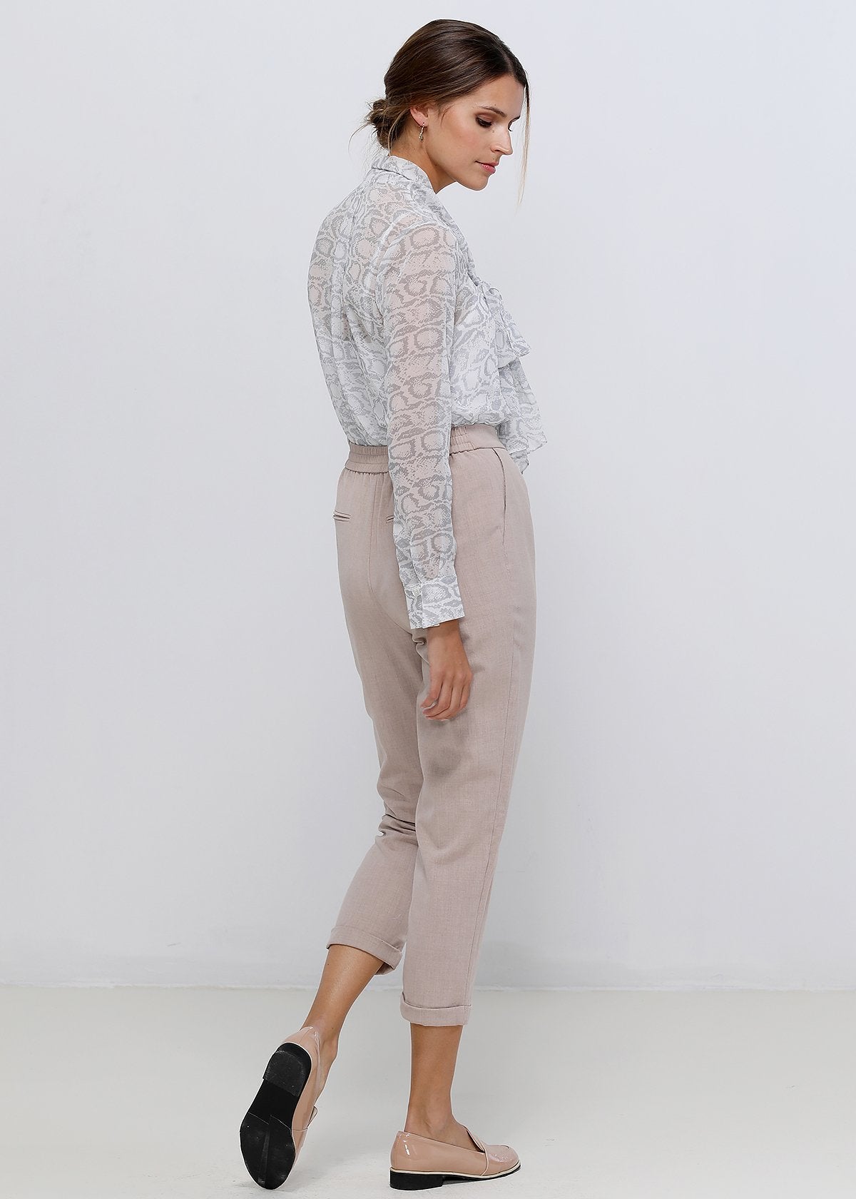 Tie Neck Sheer Blouse In Ivory Silver-Lemon Hera-L-Urbanheer
