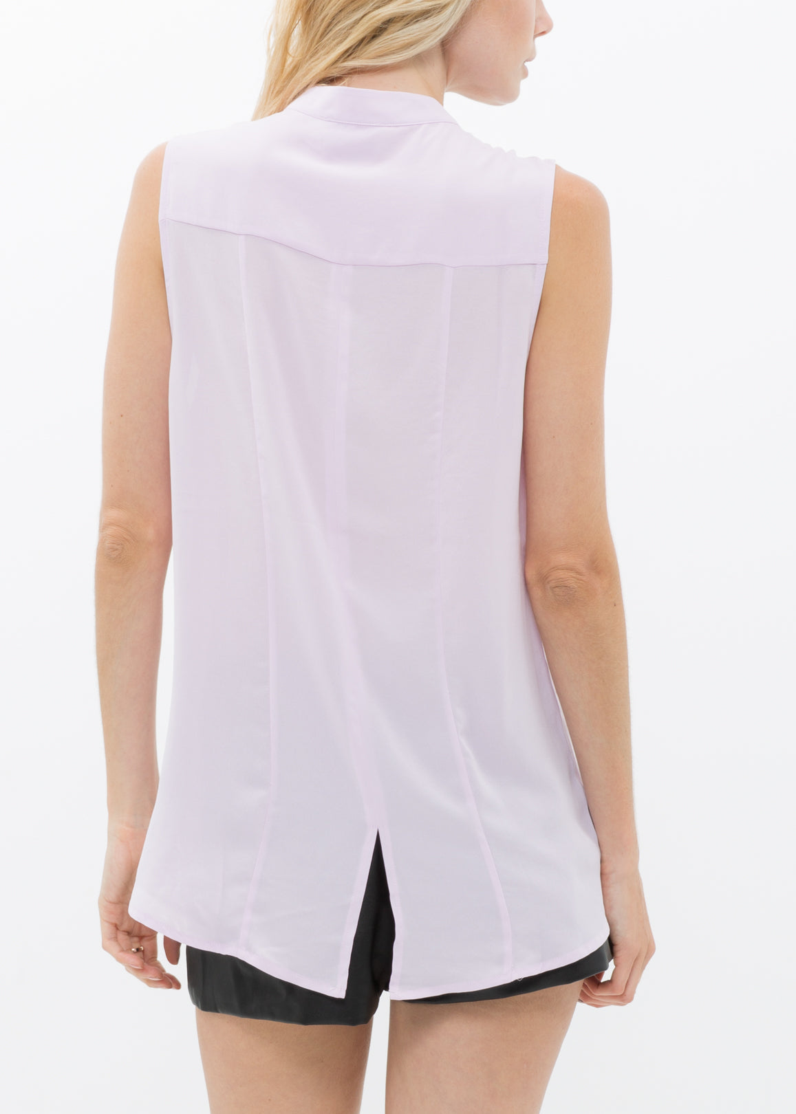 Women's Stand Collar Sleeveless Blouse-Lemon Hera-L-Black-Urbanheer