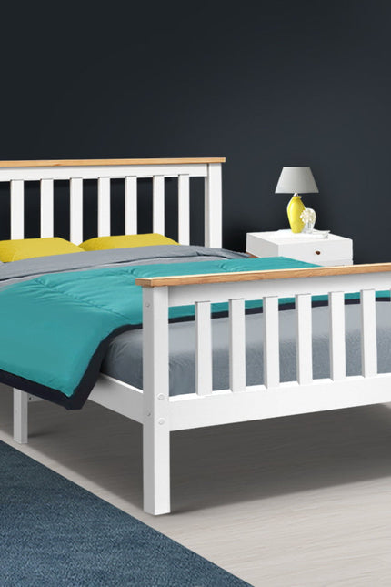 Artiss Double Full Size Wooden Bed Frame Pony Timber Mattress Base Bedroom Kids-Artiss-Urbanheer