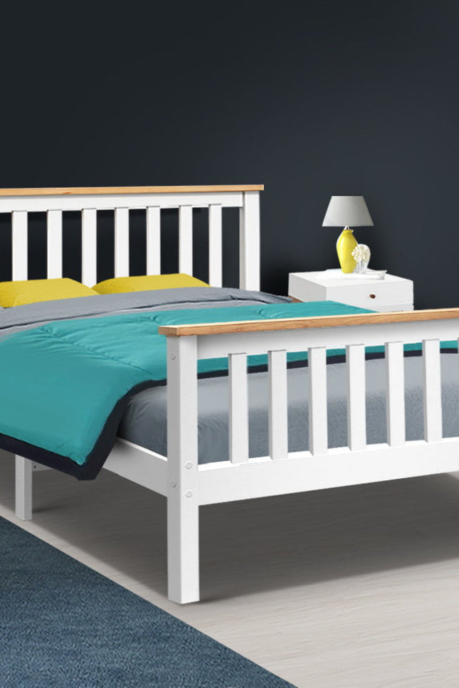 Artiss Double Full Size Wooden Bed Frame Pony Timber Mattress Base Bedroom Kids-Artiss-Urbanheer