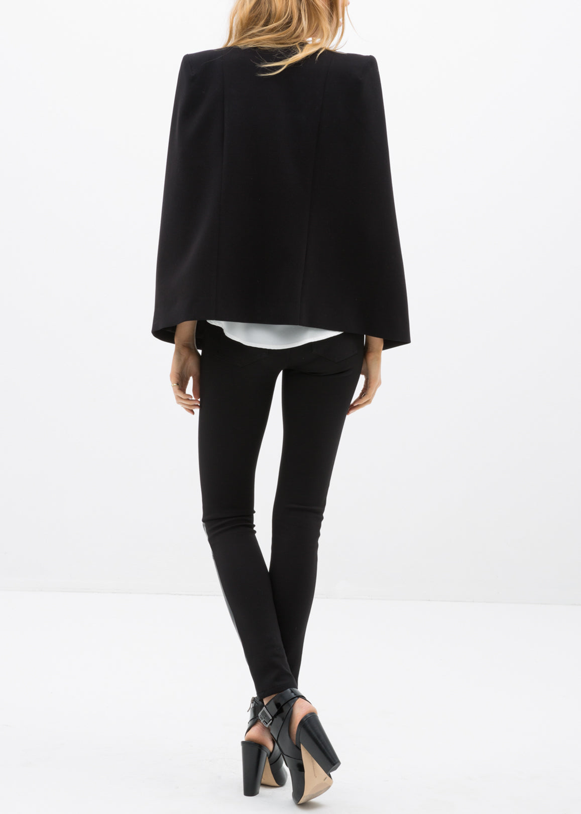 Black Leather Contrast Skinny Pants-Lemon Hera-L-Black-Urbanheer