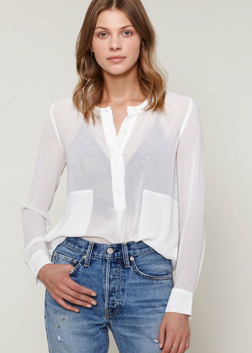 Sheer Button Up Blouse