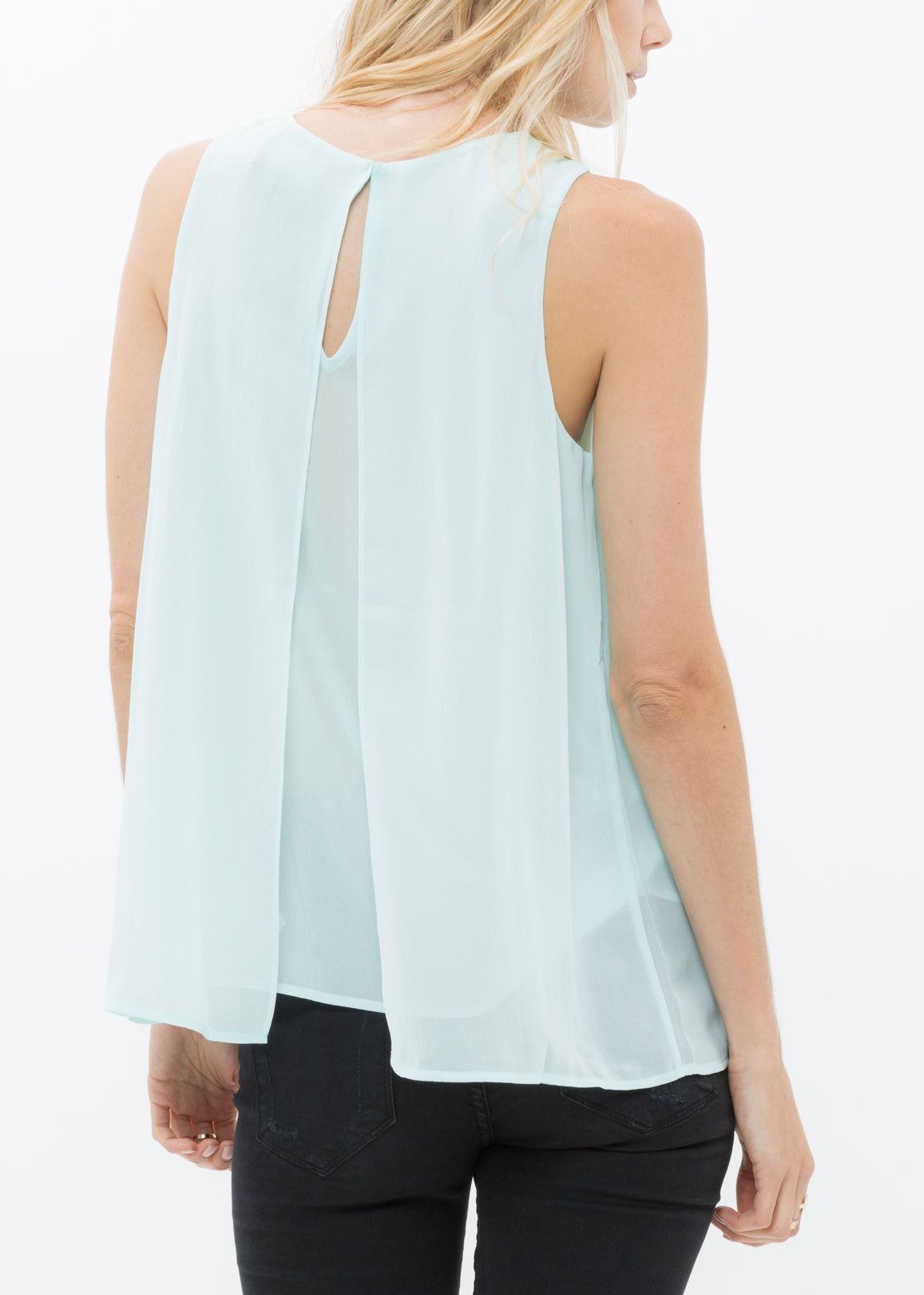 Women'S Sleeveless Slit Blouse-Lemon Hera-L-Cream-Urbanheer
