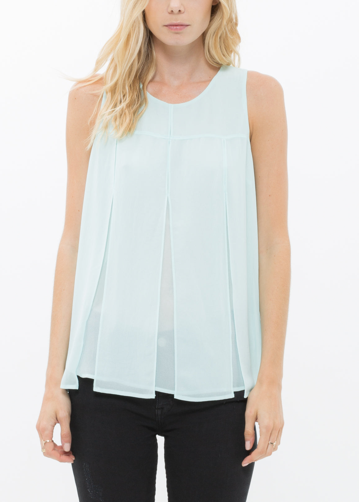 Women'S Sleeveless Slit Blouse-Lemon Hera-L-Cream-Urbanheer