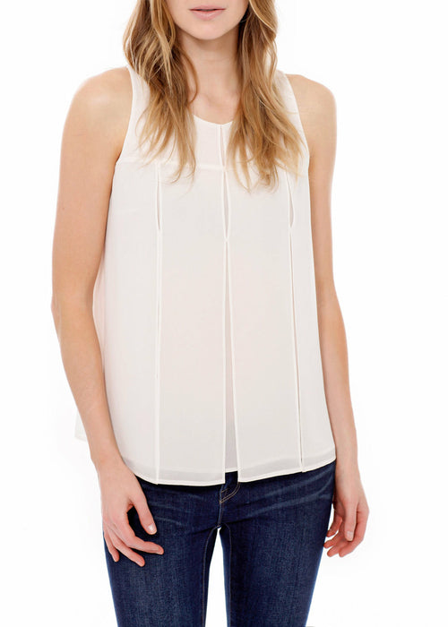 Women'S Sleeveless Slit Blouse-Lemon Hera-L-Cream-Urbanheer