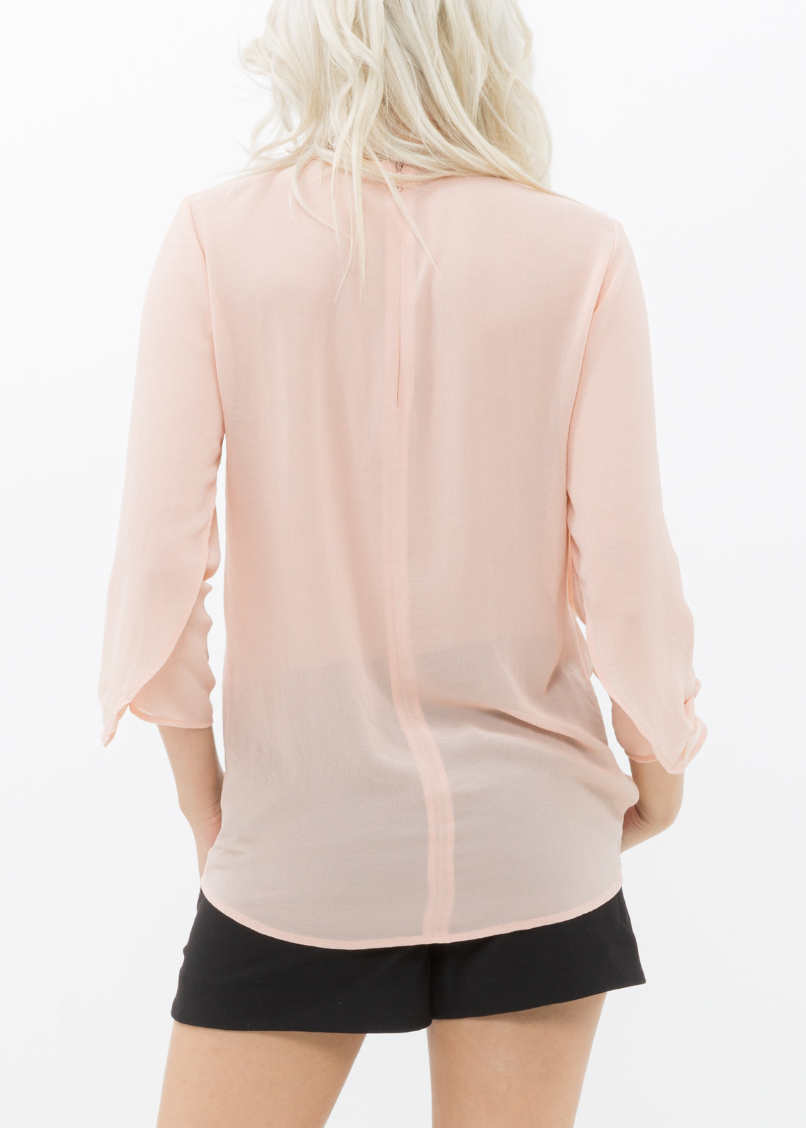 Women's Cross Hem Blouse-Lemon Hera-L-Blush-Urbanheer