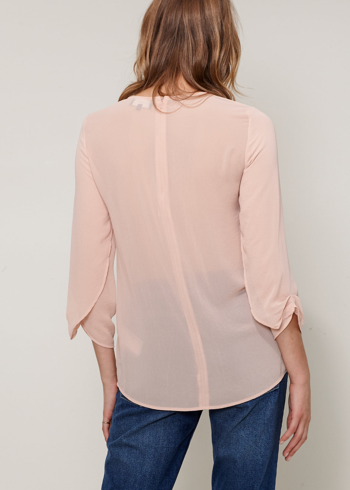 Women's Cross Hem Blouse-Lemon Hera-L-Blush-Urbanheer