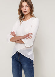 Women's Cross Hem Blouse-Lemon Hera-L-Blush-Urbanheer