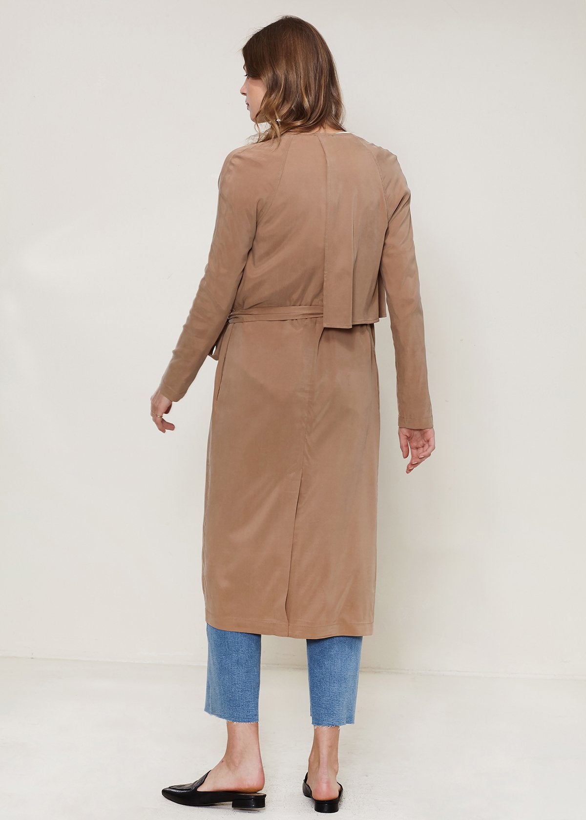 Women'S Wrap Trench Coat In Sand-Lemon Hera-L-Urbanheer