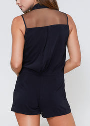 V-Neck Sleeveless Romper In Black-Lemon Hera-L-Urbanheer