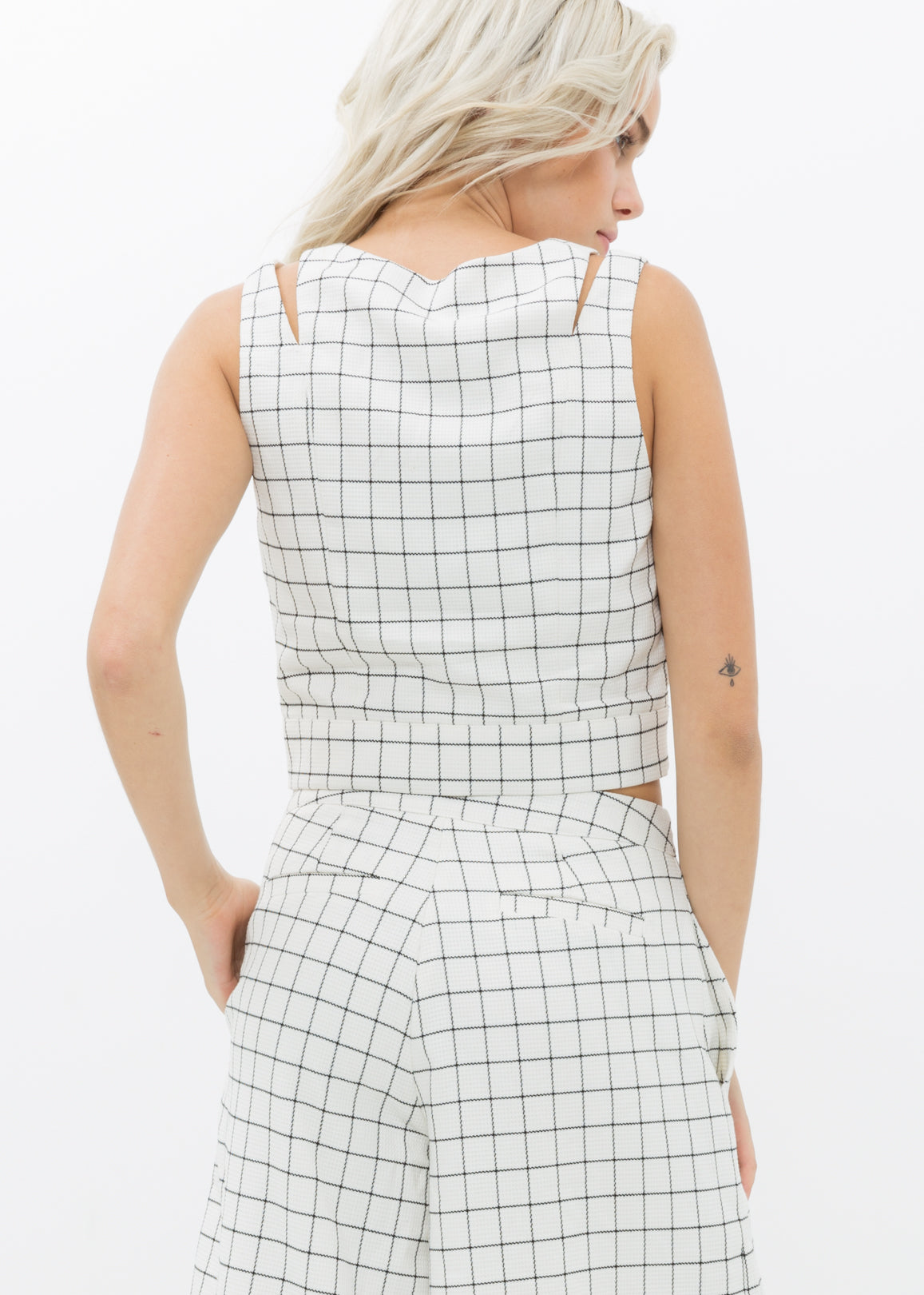 Women'S Sleeveless Slit Blouse In Jaquard-Lemon Hera-L-Urbanheer