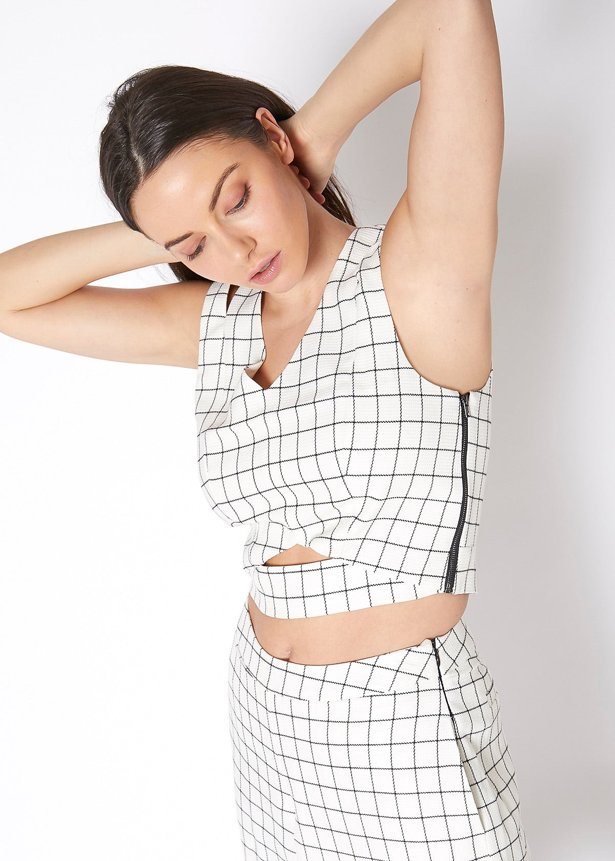 Women'S Sleeveless Slit Blouse In Jaquard-Lemon Hera-L-Urbanheer