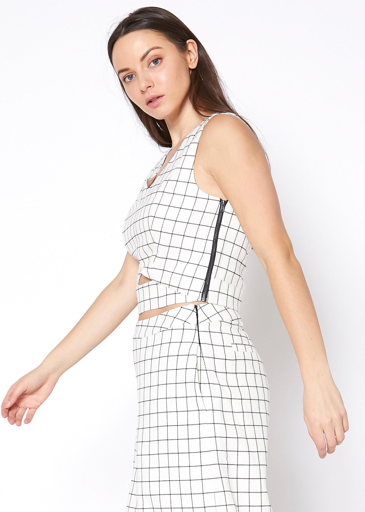 Women'S Sleeveless Slit Blouse In Jaquard-Lemon Hera-L-Urbanheer