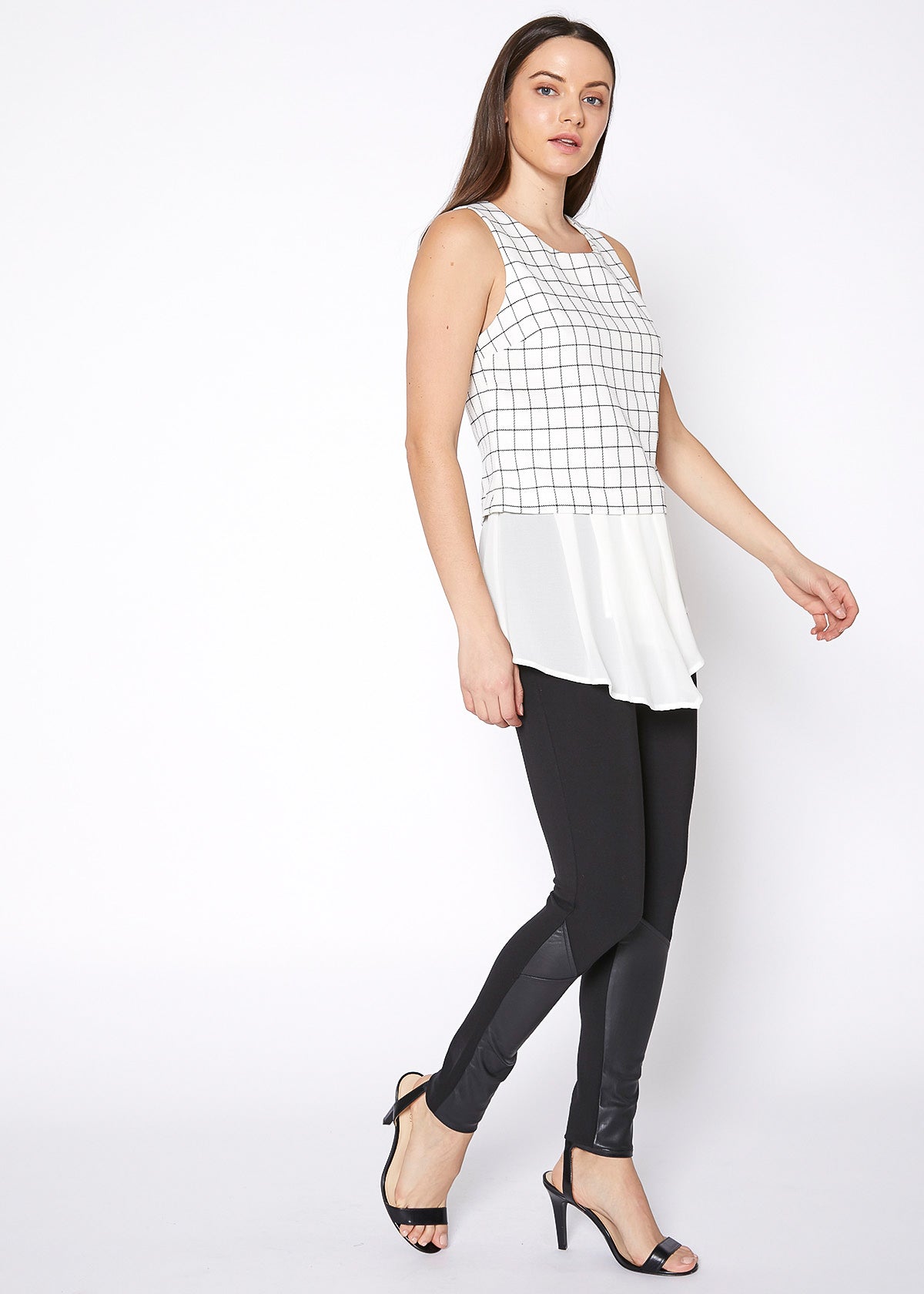 Women'S Sleeveless Top In Square Jacquard-Lemon Hera-L-Urbanheer
