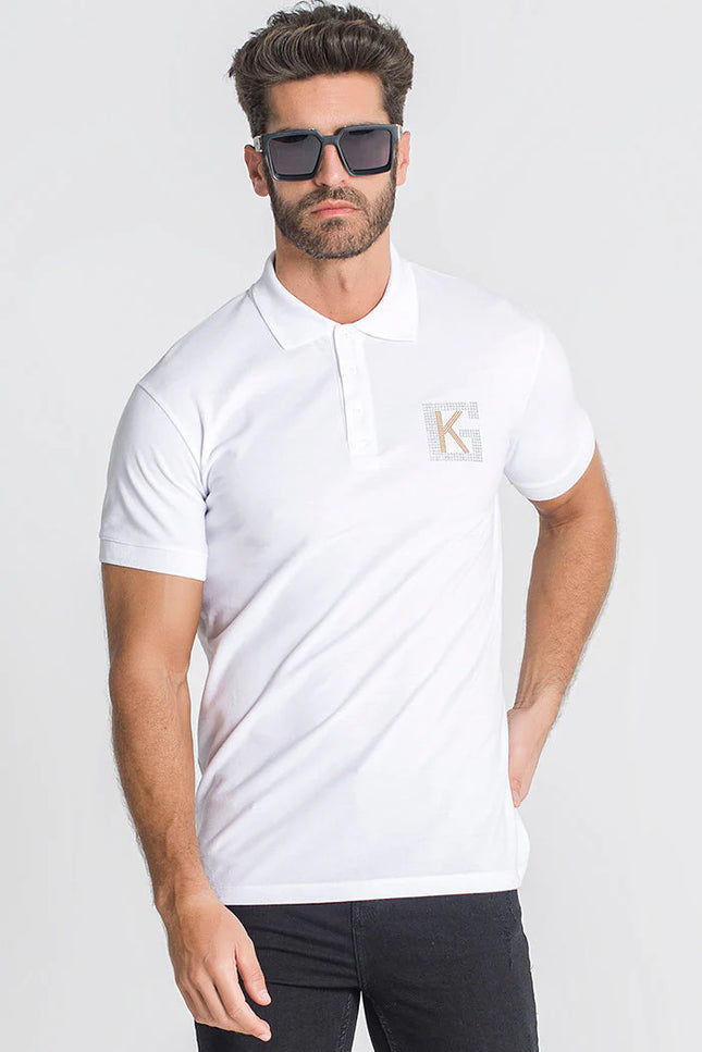 White Carats Men'S Crystals Polo T-Shirt-Clothing - Men-Gianni Kavanagh-L-White-Urbanheer