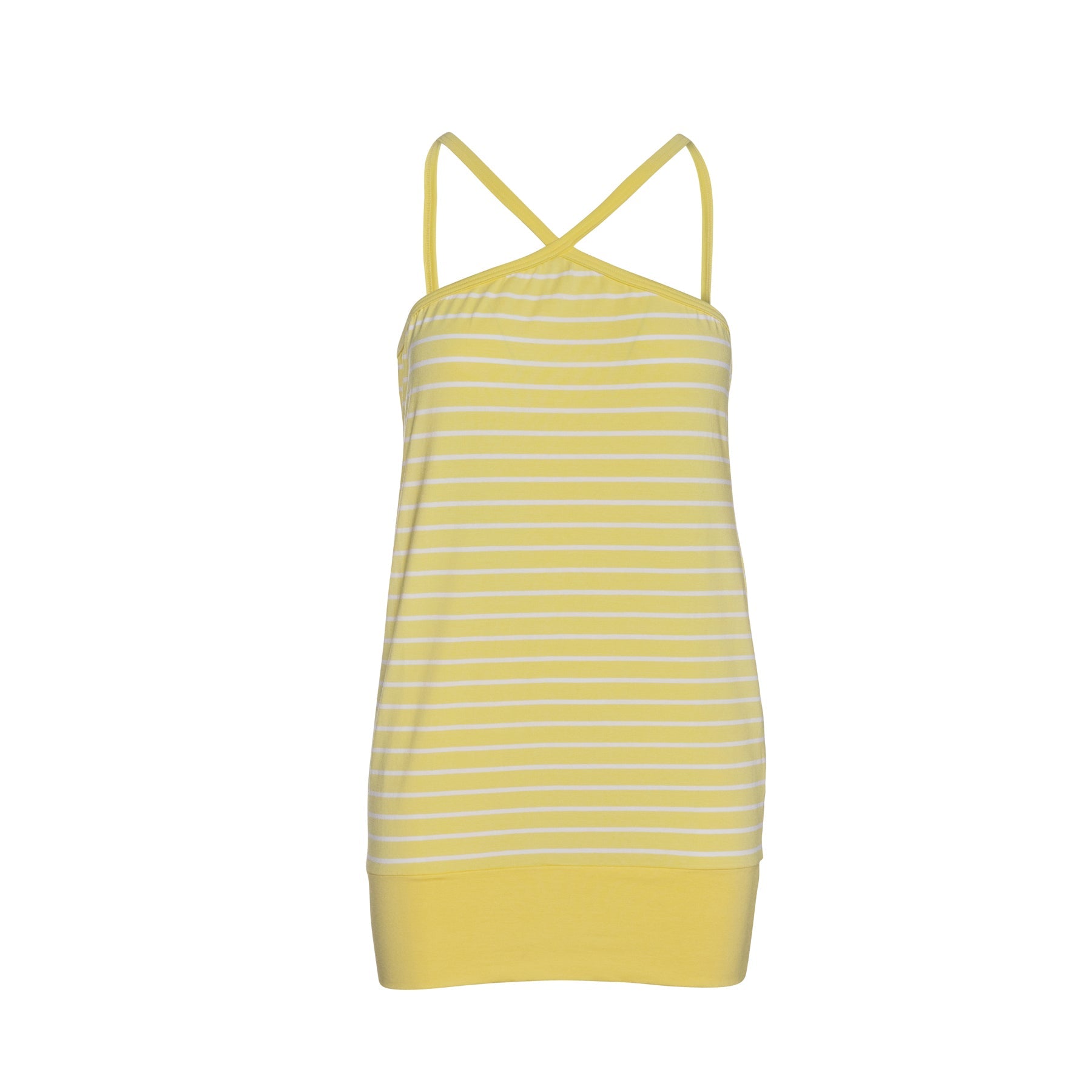 Strappy Striped Mini Dress In Yellow-Dresses-Conquista-S-Urbanheer