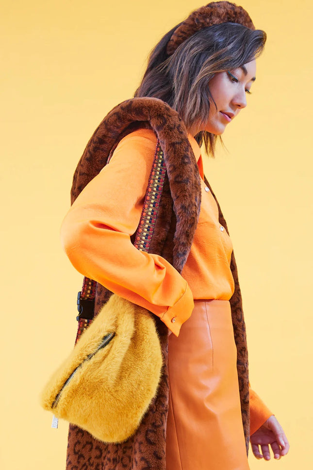 Yellow Faux Fur Bum Bag-Bags-Buy Me Fur Ltd-One Size-Yellow-Faux Fur-Urbanheer
