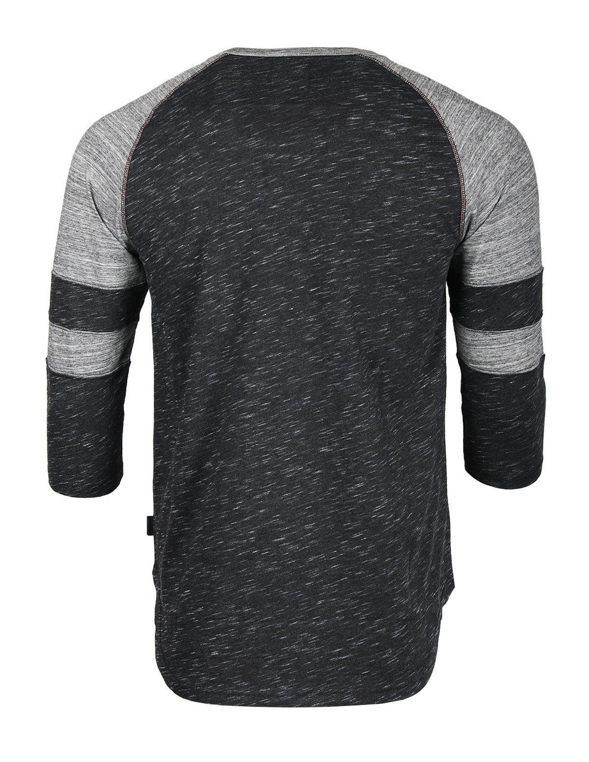 ZIMEGO Men's 3/4 Sleeve Baseball Football College Raglan Henley Athletic T-shirt-ZIMEGO MEN-Small-Grey Black-Urbanheer
