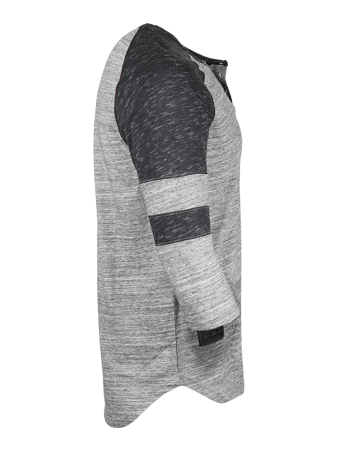 ZIMEGO Men's 3/4 Sleeve Baseball Football College Raglan Henley Athletic T-shirt-ZIMEGO MEN-Small-Grey Black-Urbanheer