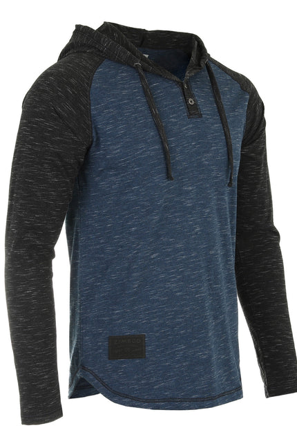 Zimego Men'S Hoodie Pullover Sweatshirt – Long Sleeve Athletic Casual Active Hip Hop Button Raglan Henley Shirt Hooded Top