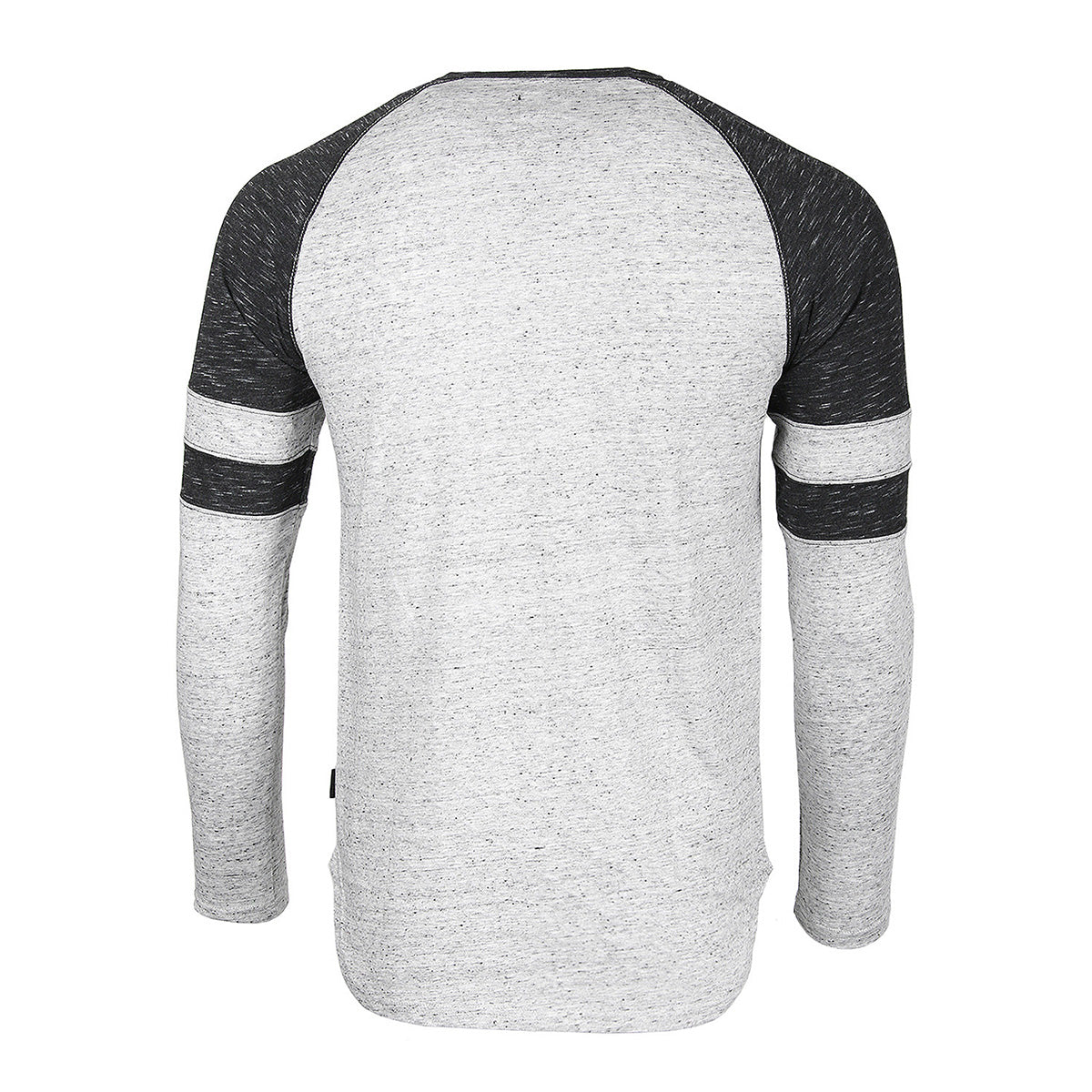 Zimego Men’S Long Sleeve Athletic Contrast Stripes Arm Raglan Henley - Zgls146-ZIMEGO MEN-Large-H.GRY-Urbanheer