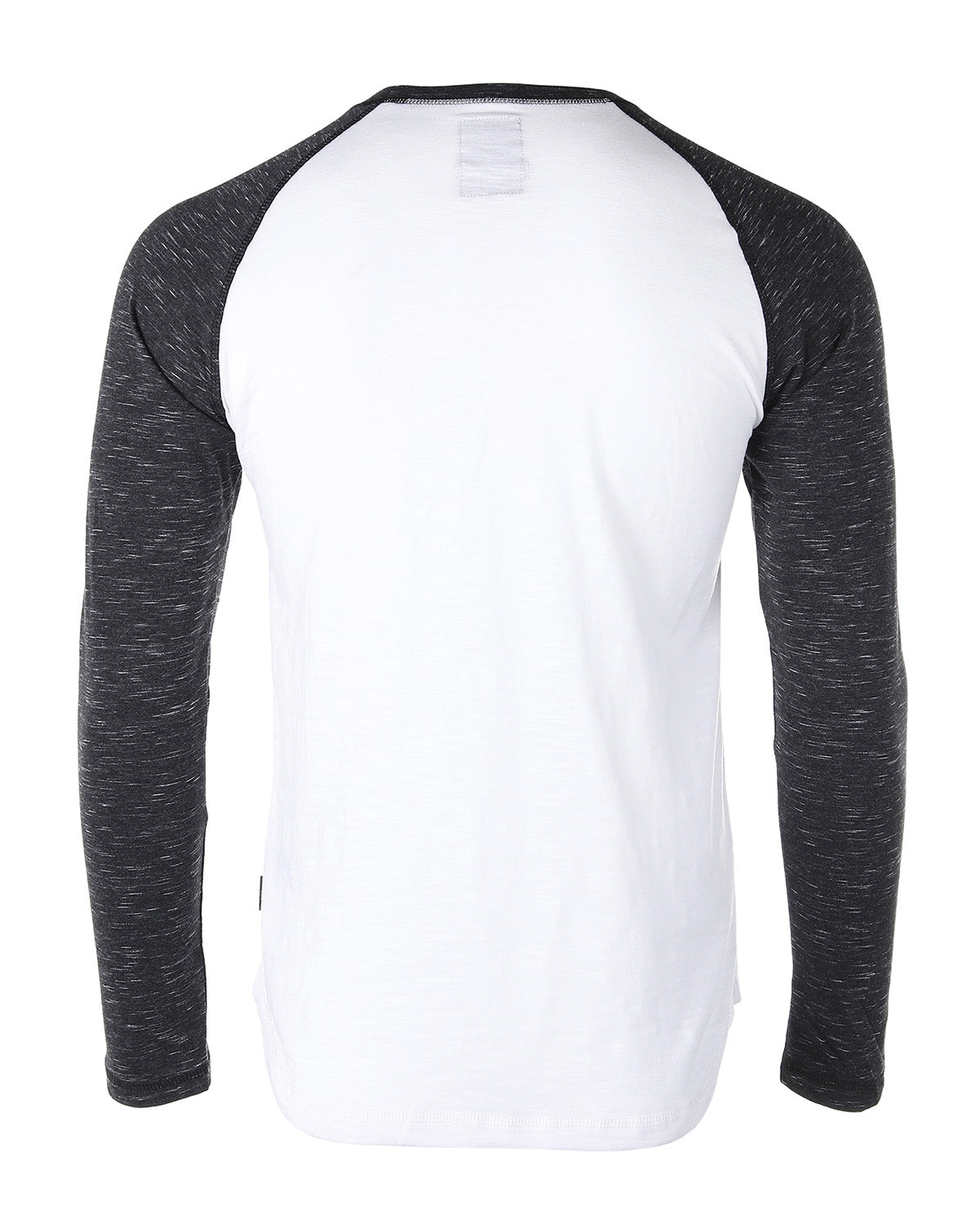 Zimego Men Athletic Fit Baseball Retro Contrast Long Sleeve Raglan T-Shirt-ZIMEGO MEN-Medium-White Black-Urbanheer