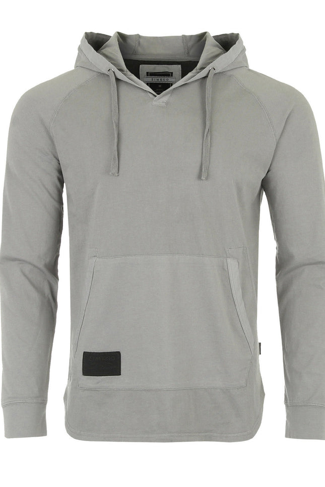 ZIMEGO Men's Pigment Dyed Hoodie - Athletic V Neck Long Sleeve Henley Pullover Shirt-ZIMEGO MEN-Small-Dark Grey-Urbanheer