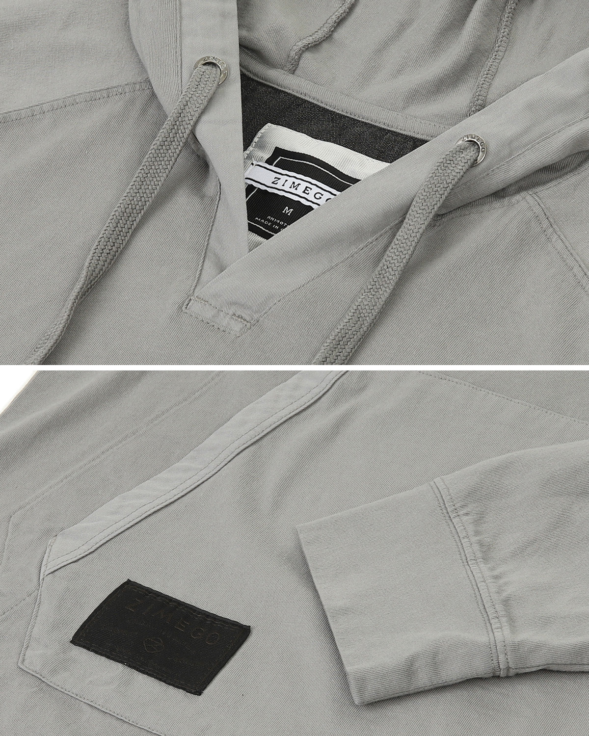 ZIMEGO Men's Pigment Dyed Hoodie - Athletic V Neck Long Sleeve Henley Pullover Shirt-ZIMEGO MEN-Small-Dark Grey-Urbanheer