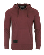 Zimego Men'S Pigment Dyed Hoodie - Athletic V Neck Long Sleeve Henley Pullover Shirt-ZIMEGO MEN-Small-Maroon-Urbanheer