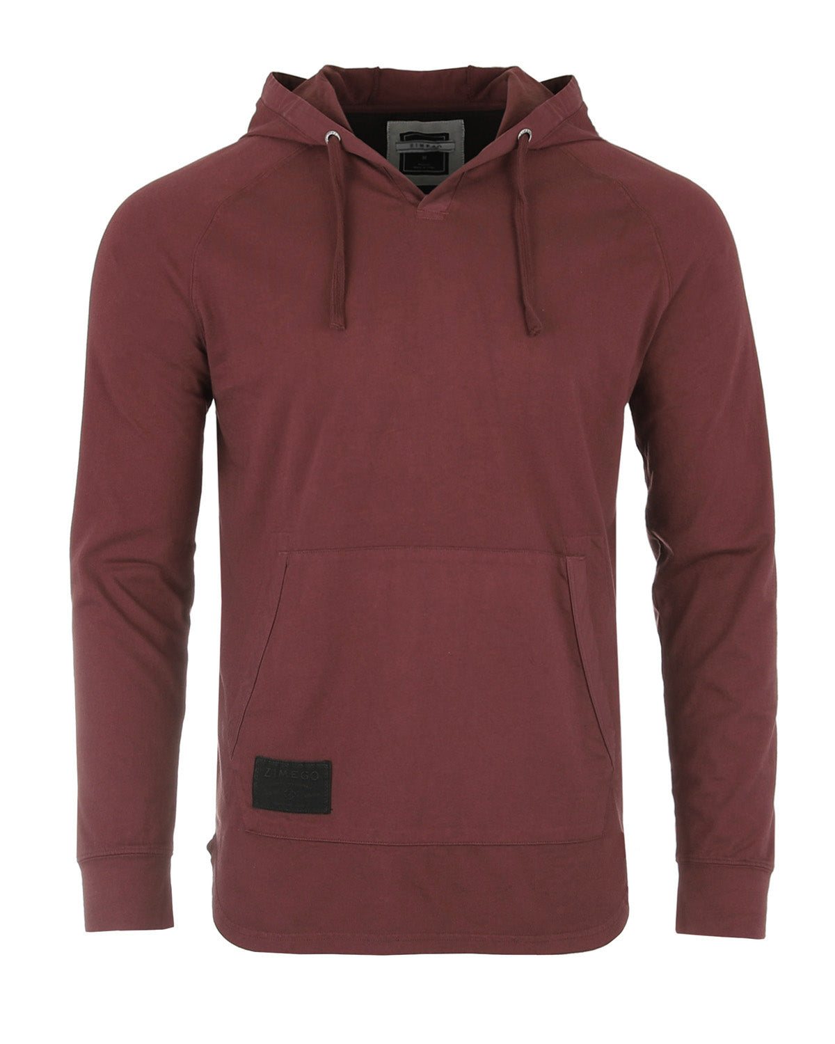 Zimego Men'S Pigment Dyed Hoodie - Athletic V Neck Long Sleeve Henley Pullover Shirt-ZIMEGO MEN-Small-Maroon-Urbanheer