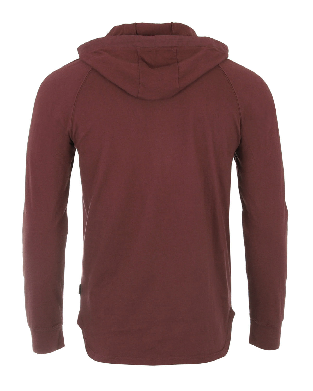 Zimego Men'S Pigment Dyed Hoodie - Athletic V Neck Long Sleeve Henley Pullover Shirt-ZIMEGO MEN-Small-Maroon-Urbanheer