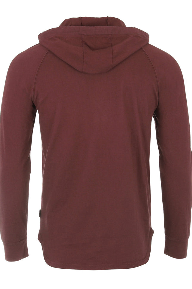 Zimego Men'S Pigment Dyed Hoodie - Athletic V Neck Long Sleeve Henley Pullover Shirt-ZIMEGO MEN-Urbanheer