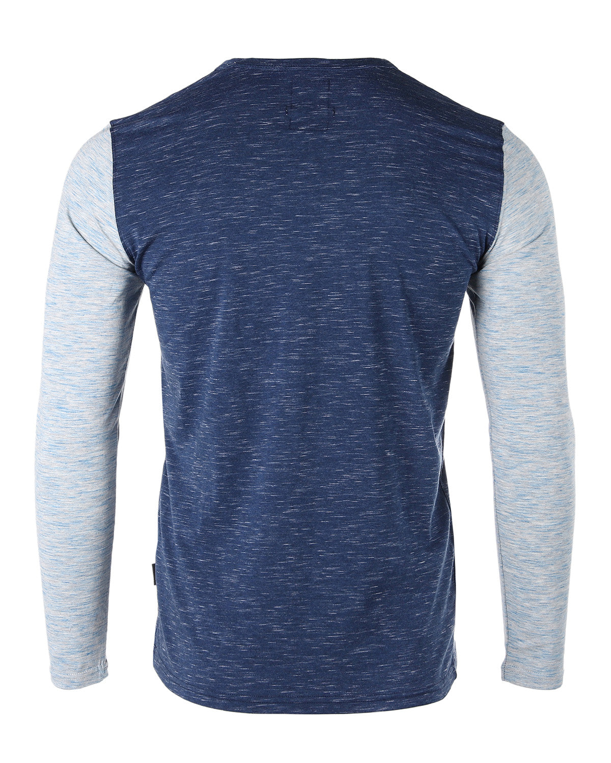 Zimego Mens Contrast Long Sleeve Casual Button Up Henley Athletic T Shirt-ZIMEGO MEN-Small-Navy H.Blue-Urbanheer