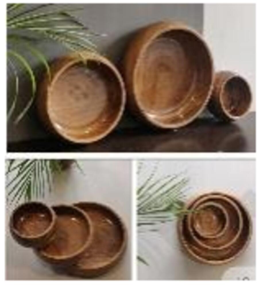 Turned Acacia Wood Nesting Bowls-Qalara-Urbanheer
