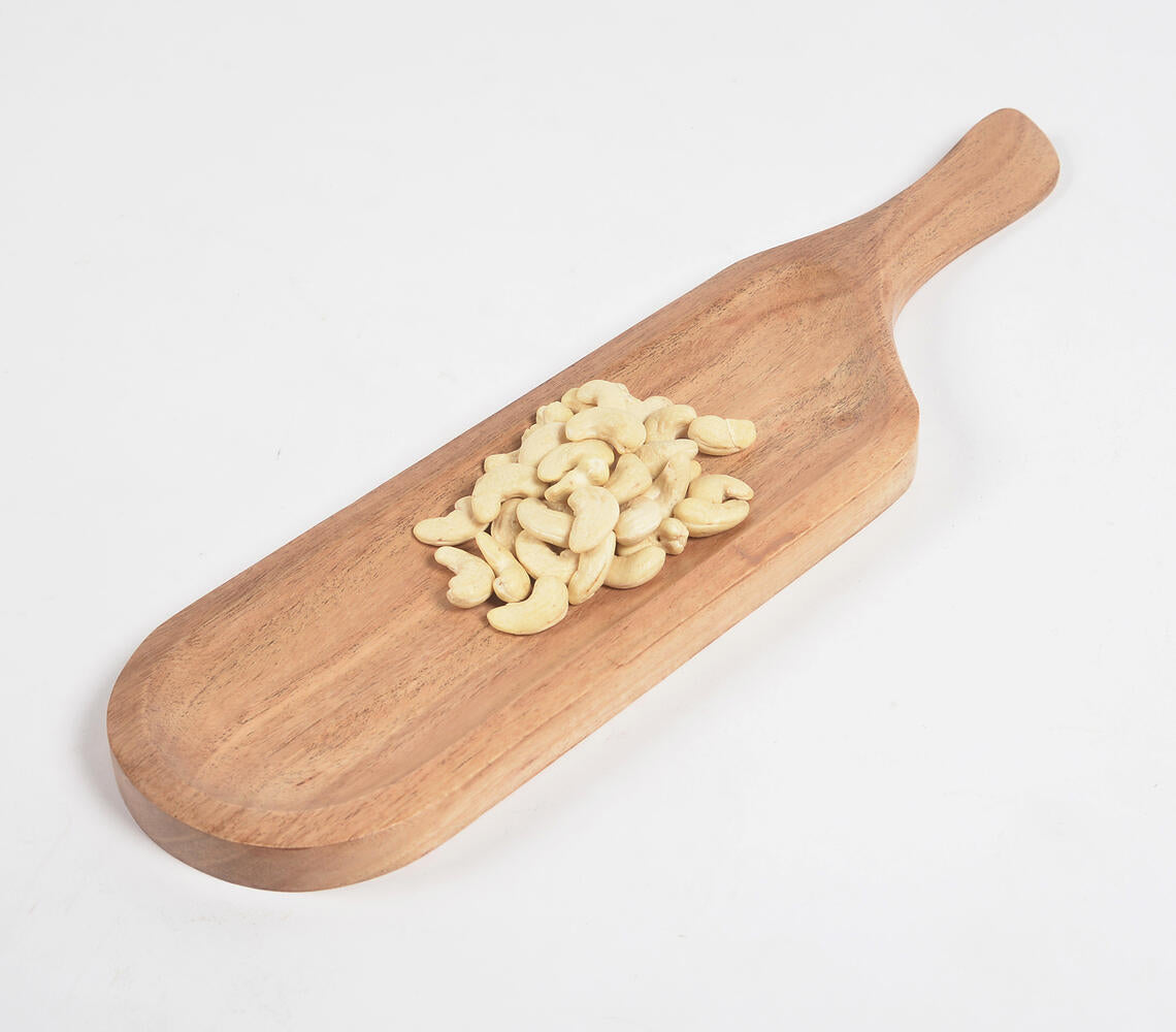 Narrow Paddle Acacia Wood Salad Tray-Qalara-Urbanheer