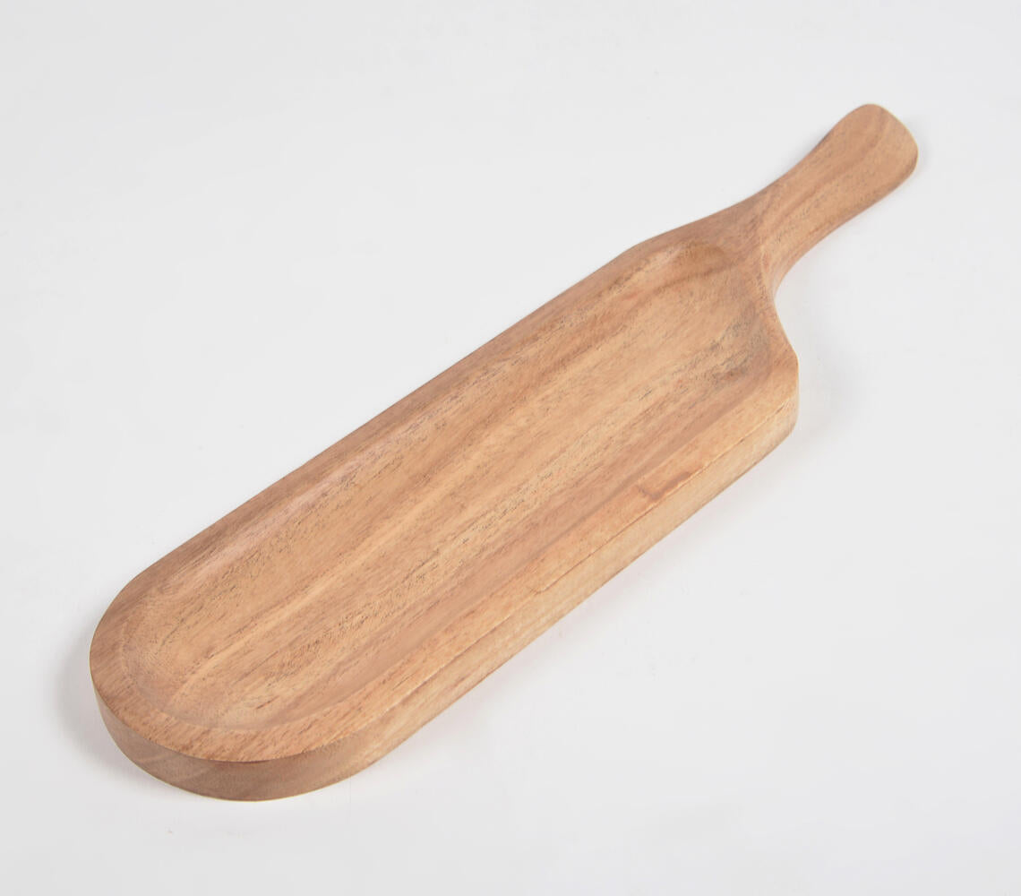 Narrow Paddle Acacia Wood Salad Tray-Qalara-Urbanheer