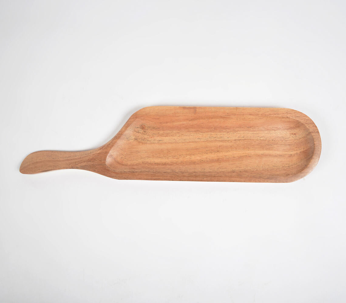 Narrow Paddle Acacia Wood Salad Tray-Qalara-Urbanheer
