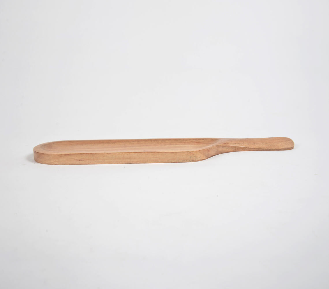 Narrow Paddle Acacia Wood Salad Tray-Qalara-Urbanheer