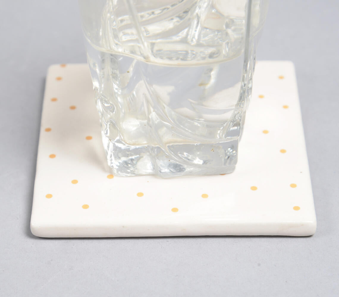 Choose Happy' Cheerful Typographic Ceramic Coasters (Set Of 4)-Qalara-Urbanheer