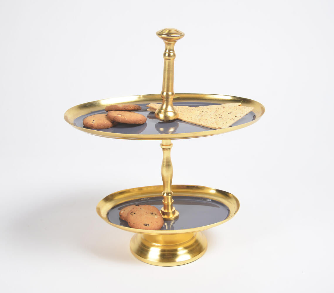 Enamelled Iron Two-Tiered Cupcake Stand-Qalara-Urbanheer