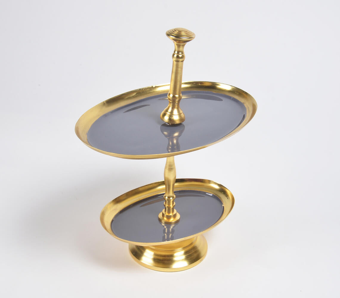 Enamelled Iron Two-Tiered Cupcake Stand-Qalara-Urbanheer