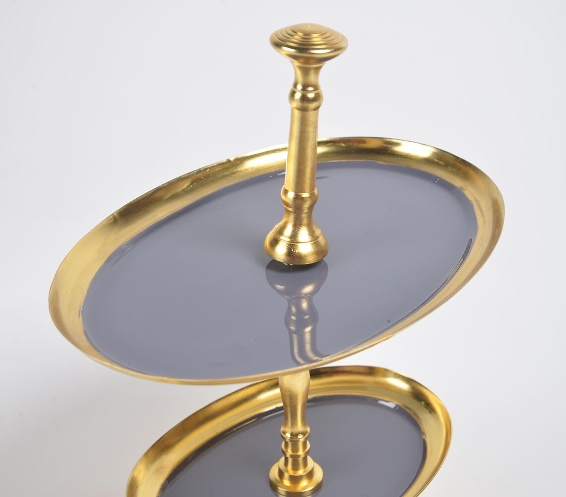 Enamelled Iron Two-Tiered Cupcake Stand-Qalara-Urbanheer