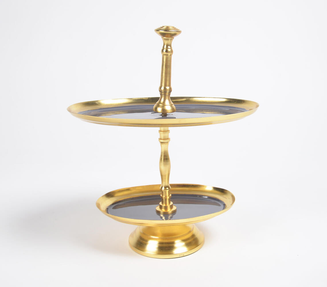 Enamelled Iron Two-Tiered Cupcake Stand-Qalara-Urbanheer