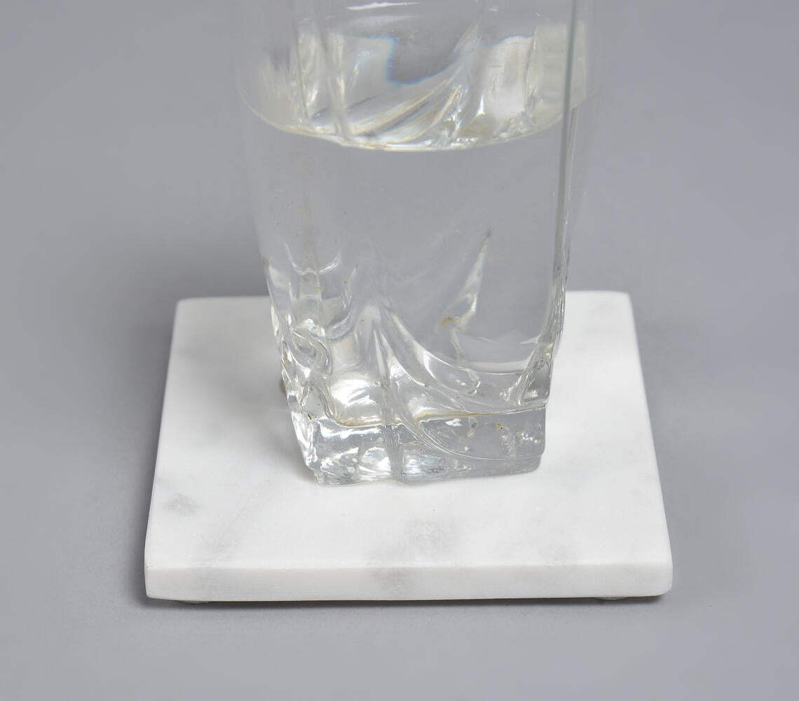 Butterfly Inlaid Brass & Marble Coasters (Set Of 4)-Qalara-Urbanheer