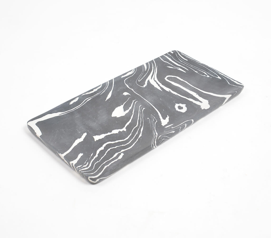 Hand Cut Black Stone Serving Platter-Qalara-Urbanheer